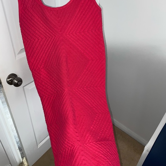 Vibrant, sexy, body con Dress in Red/Magenta. One of a kind - Picture 3 of 6